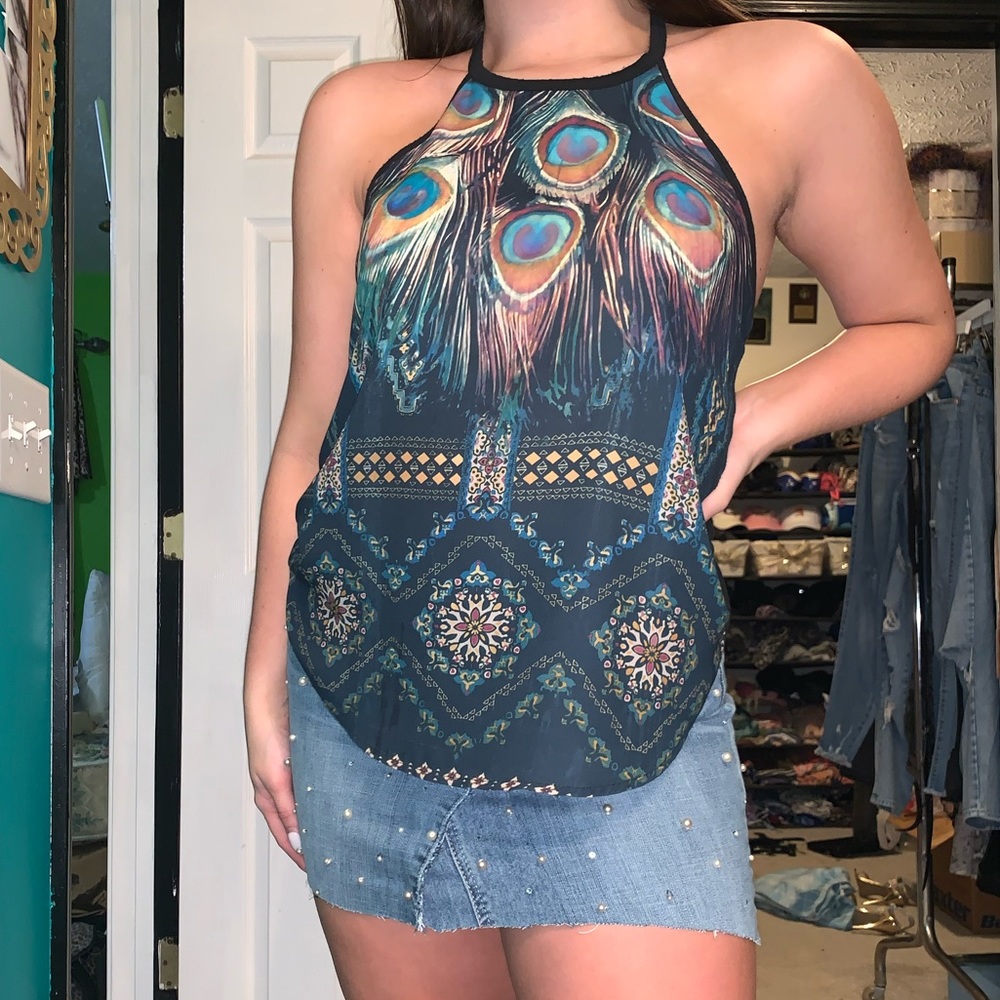 peacock Razorback Blousy tank